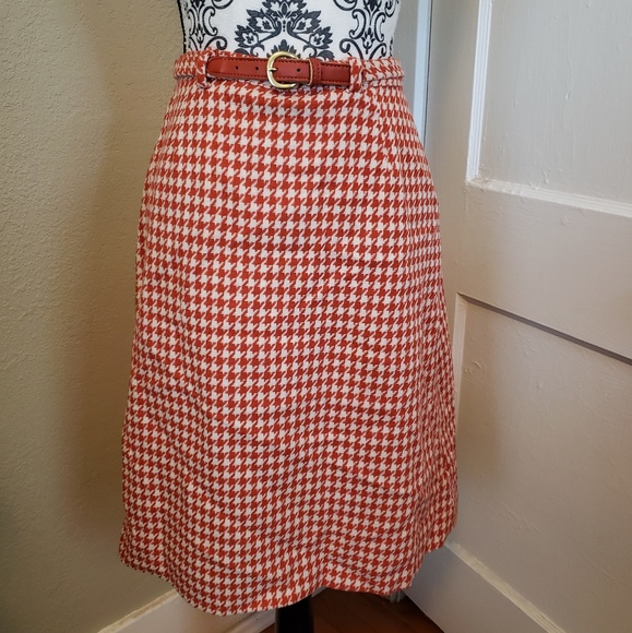 American Vintage Dresses & Skirts - Vintage 60s houndstooth print aline belted skirt